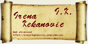 Irena Kekanović vizit kartica